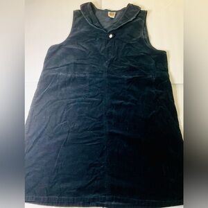 90s Vintage Black Corduroy Sleeveless Dress 24W | Layering Jumper